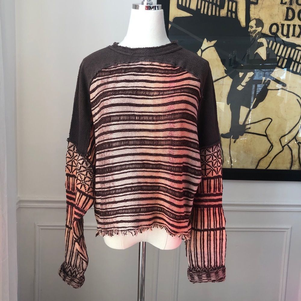 NWOT Free People Sample Sweater Fringe Crop S